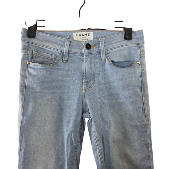 Frame Denim Le Skinny de Jeanne Light Wash Blue Denim Jeans Size 25 - Picture 2 of 8